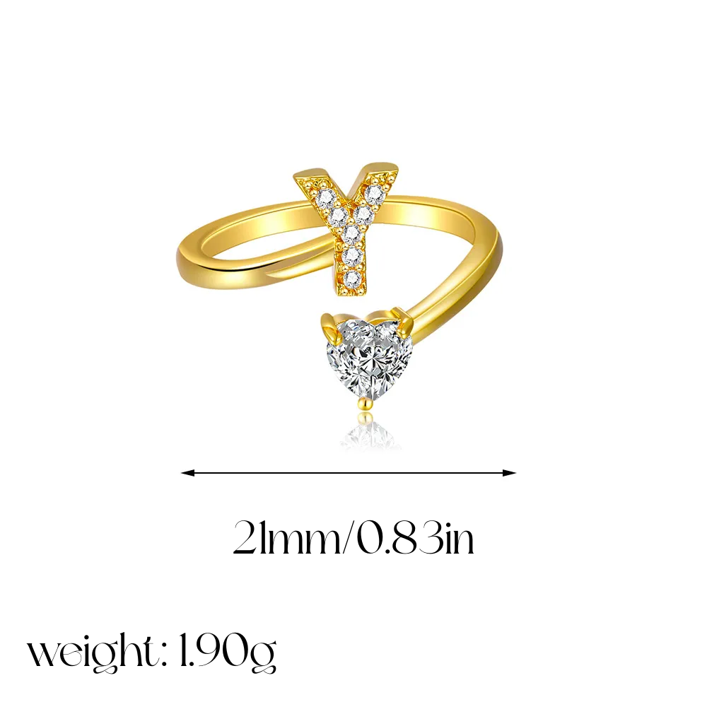 Heart Shaped Initial Ring