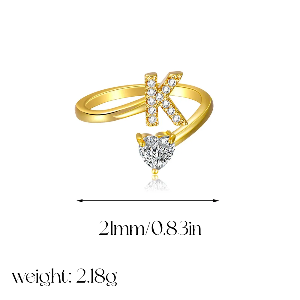 Heart Shaped Initial Ring