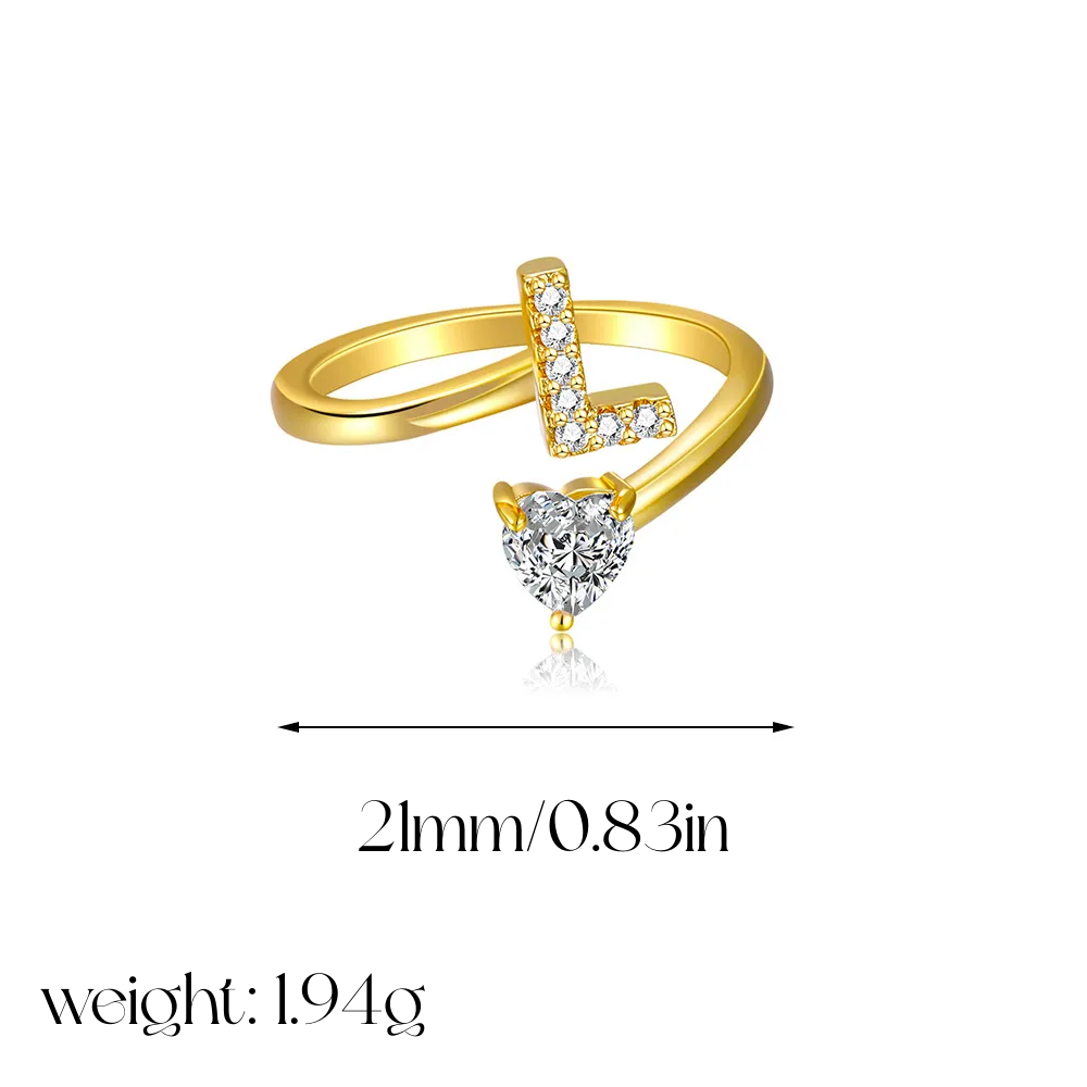 Heart Shaped Initial Ring