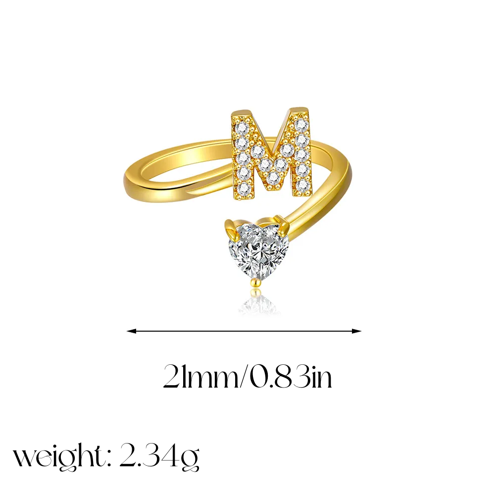 Heart Shaped Initial Ring