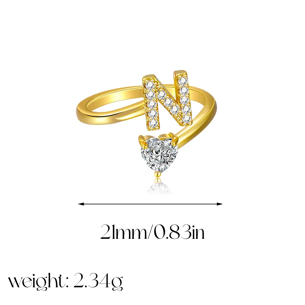 Heart Shaped Initial Ring