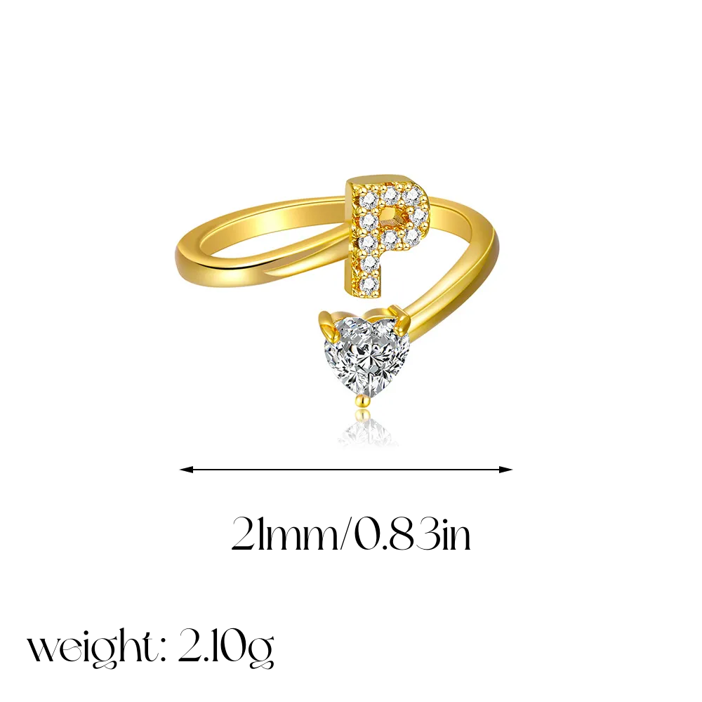 Heart Shaped Initial Ring