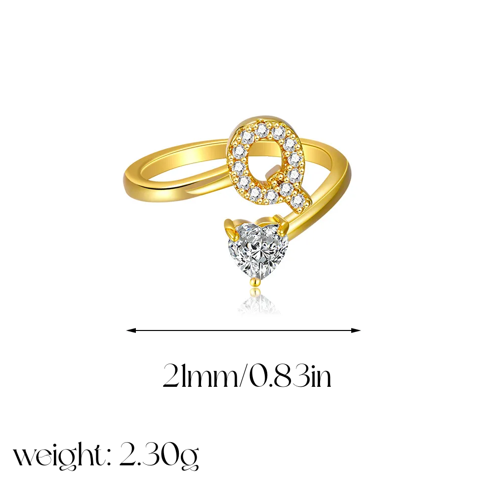 Heart Shaped Initial Ring