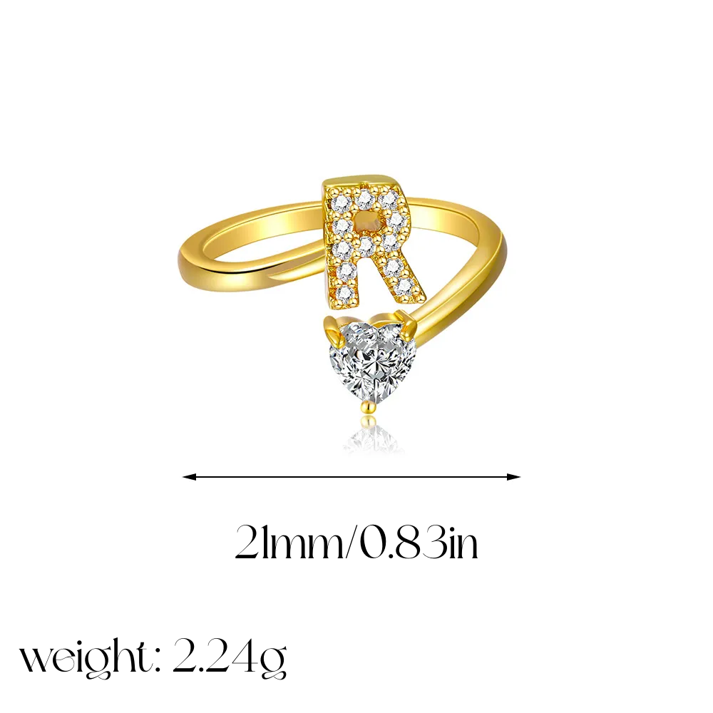 Heart Shaped Initial Ring