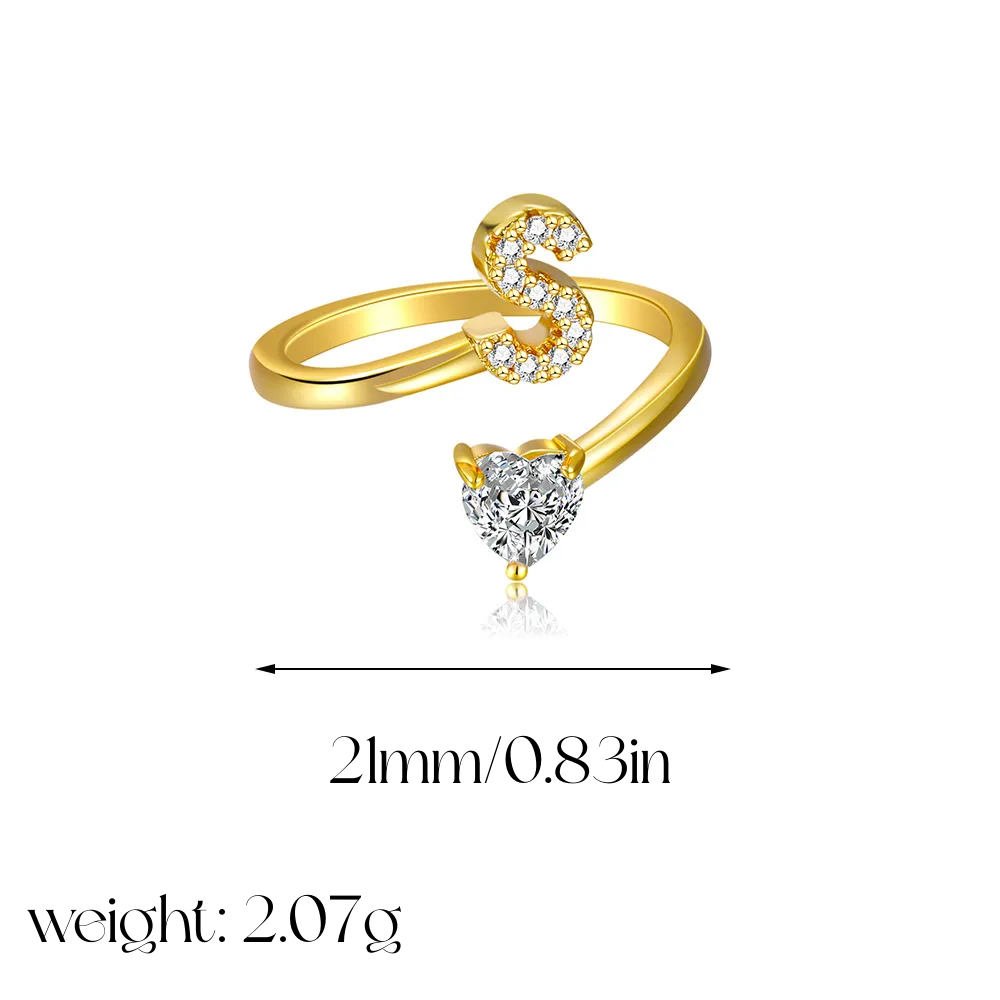 Heart Shaped Initial Ring