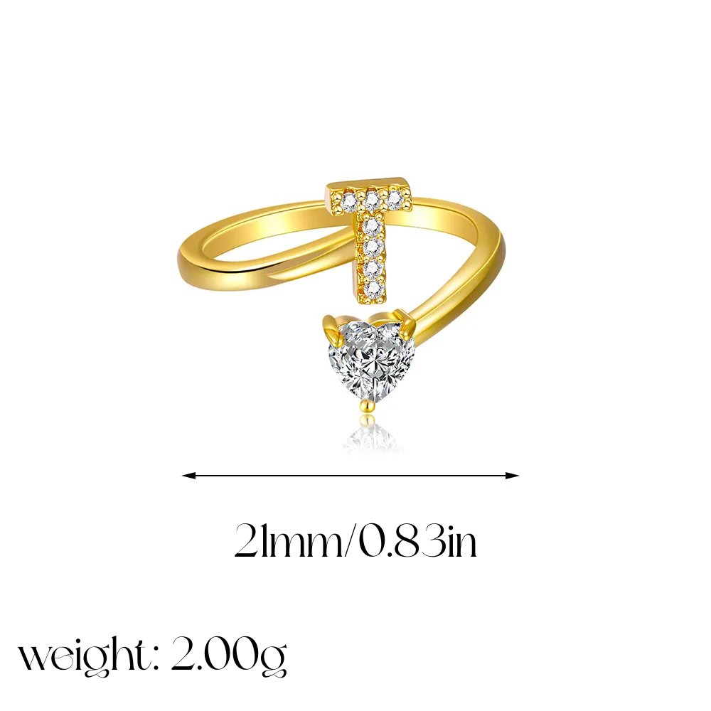 Heart Shaped Initial Ring
