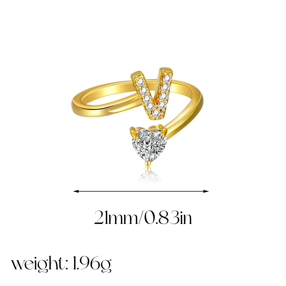 Heart Shaped Initial Ring
