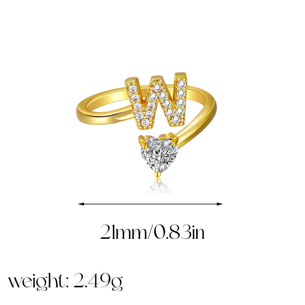 Heart Shaped Initial Ring