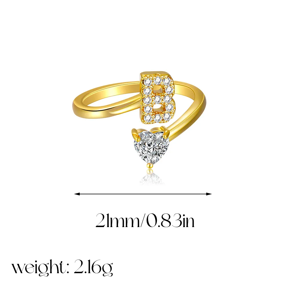 Heart Shaped Initial Ring