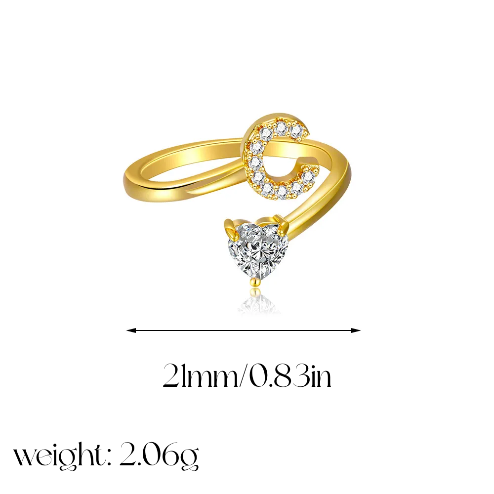 Heart Shaped Initial Ring