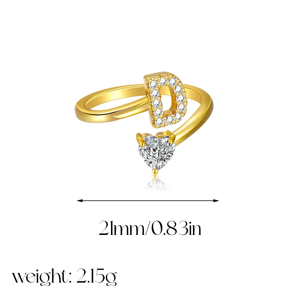 Heart Shaped Initial Ring