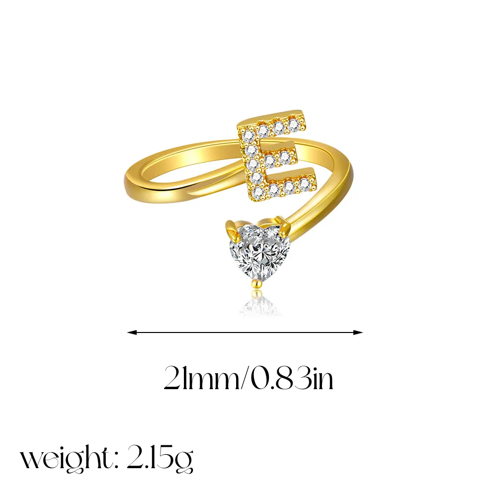 Heart Shaped Initial Ring