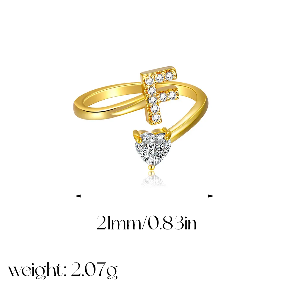 Heart Shaped Initial Ring