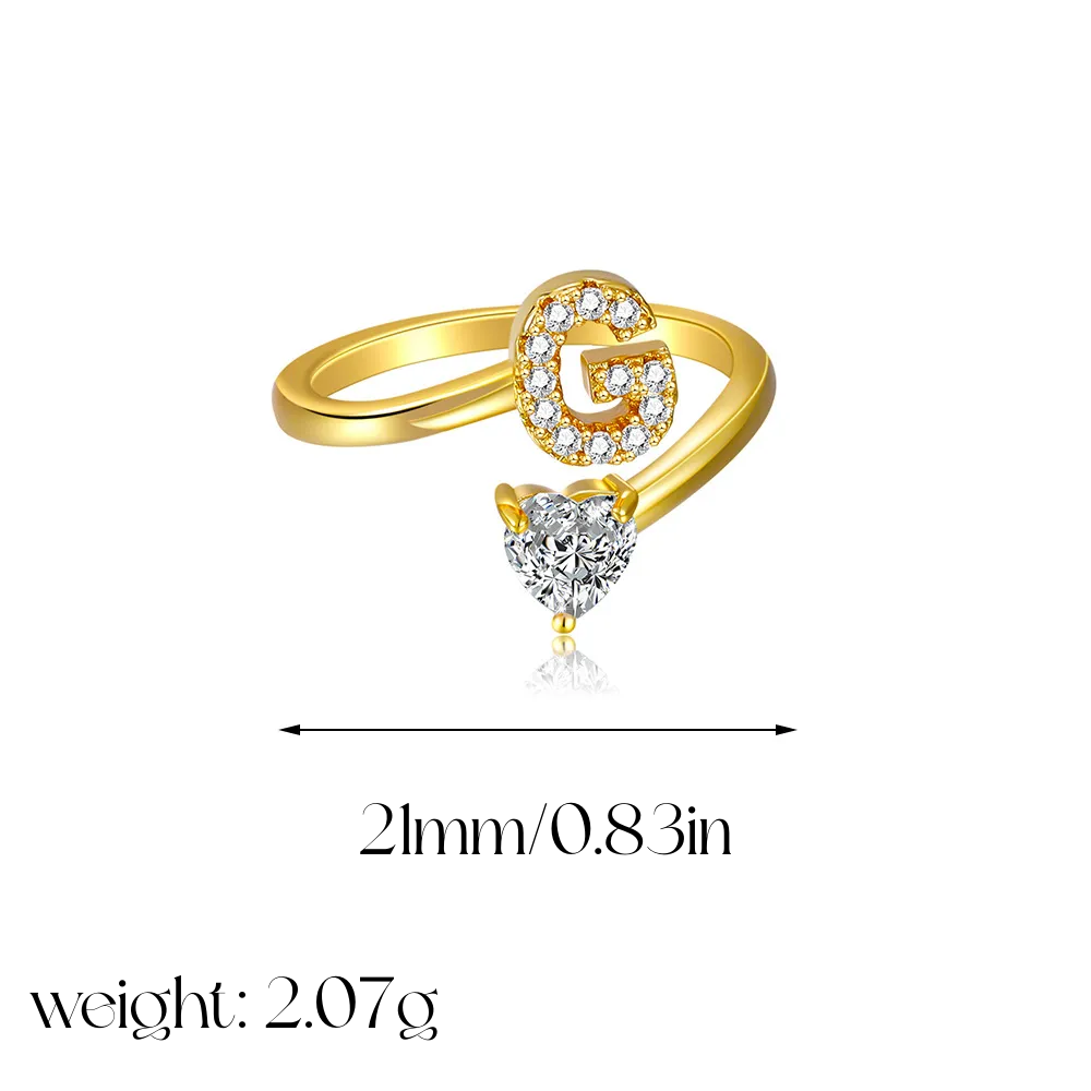 Heart Shaped Initial Ring