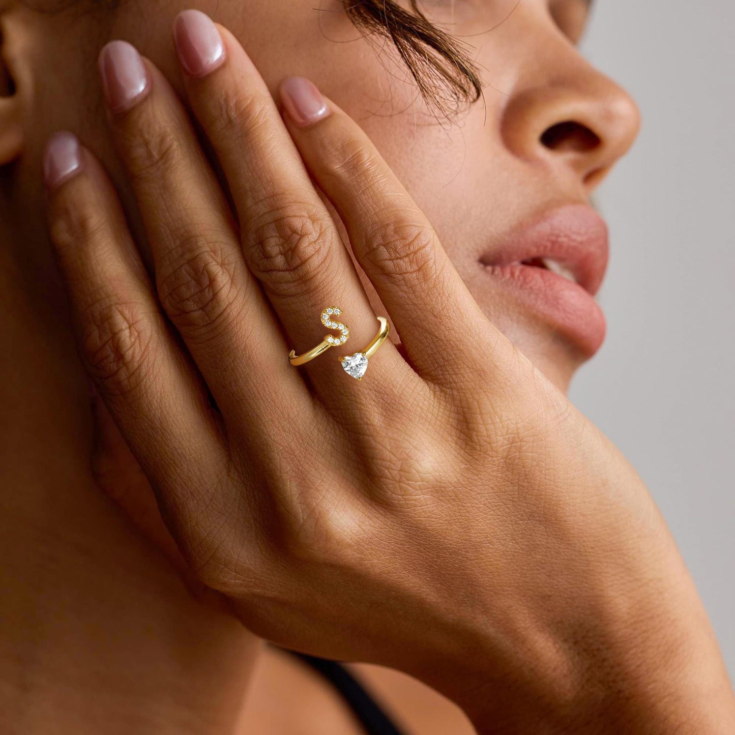 Heart Shaped Initial Ring