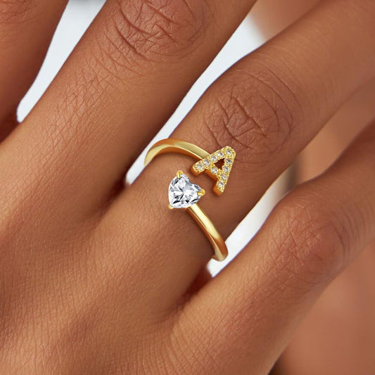 Heart Shaped Initial Ring