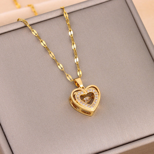 Dual Heart Sparkle Necklace