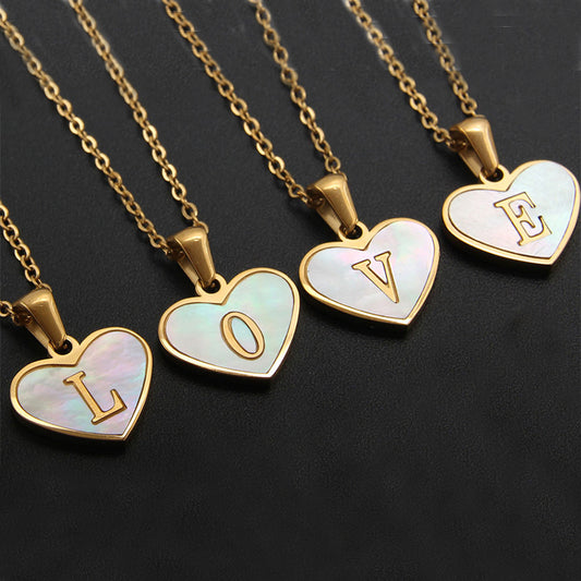 Initials of Love Heart Necklace